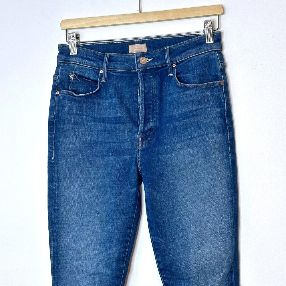 MOTHER The Super Stunner Ankle Skinny Jeans Button Fly Heart Size 27 Denim - Picture 3 of 16